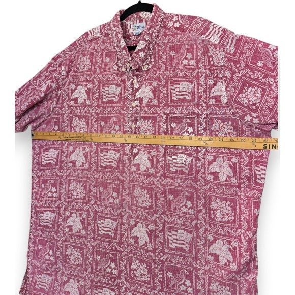 VTG Reyn Spooner Hawaiian Shirt Mens 3XL Lahaina Sailor Flag Ponoʻī Quilt 80s - Picture 8 of 11